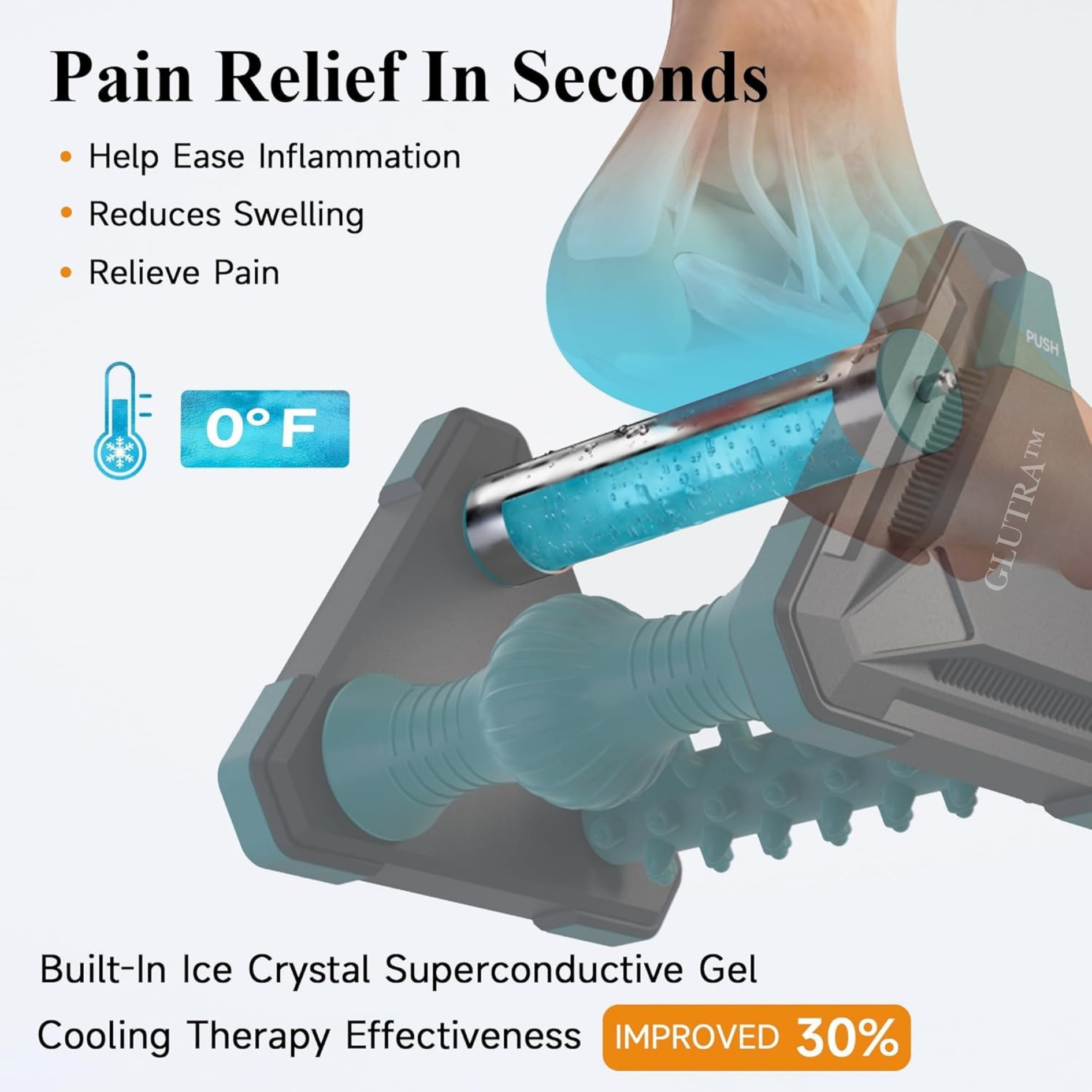 Glutra TheraFoot - Pain Relief Foot Massager – Ice Therapy for Plantar Fasciitis, Neuropathy & Circulation