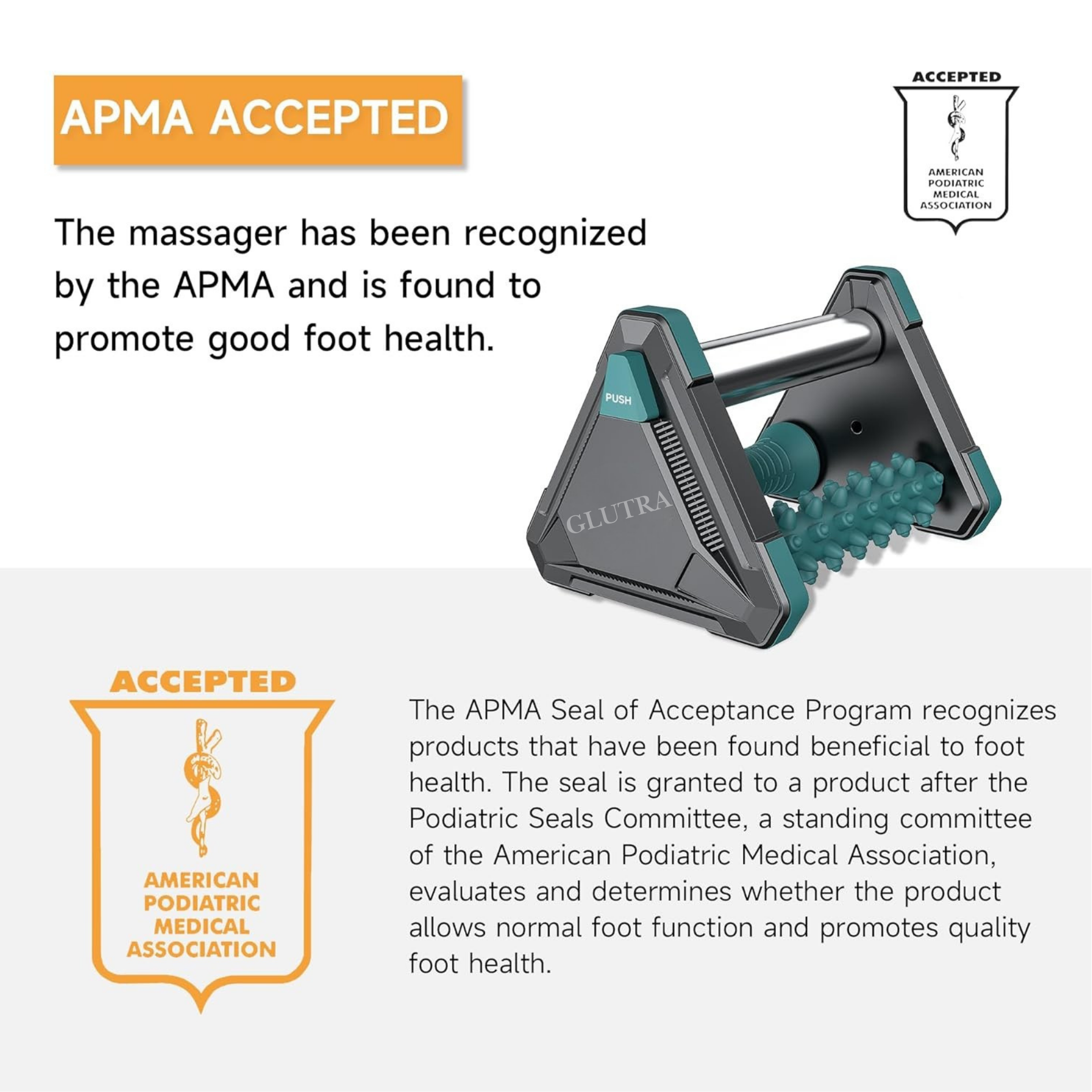 Glutra TheraFoot - Pain Relief Foot Massager – Ice Therapy for Plantar Fasciitis, Neuropathy & Circulation