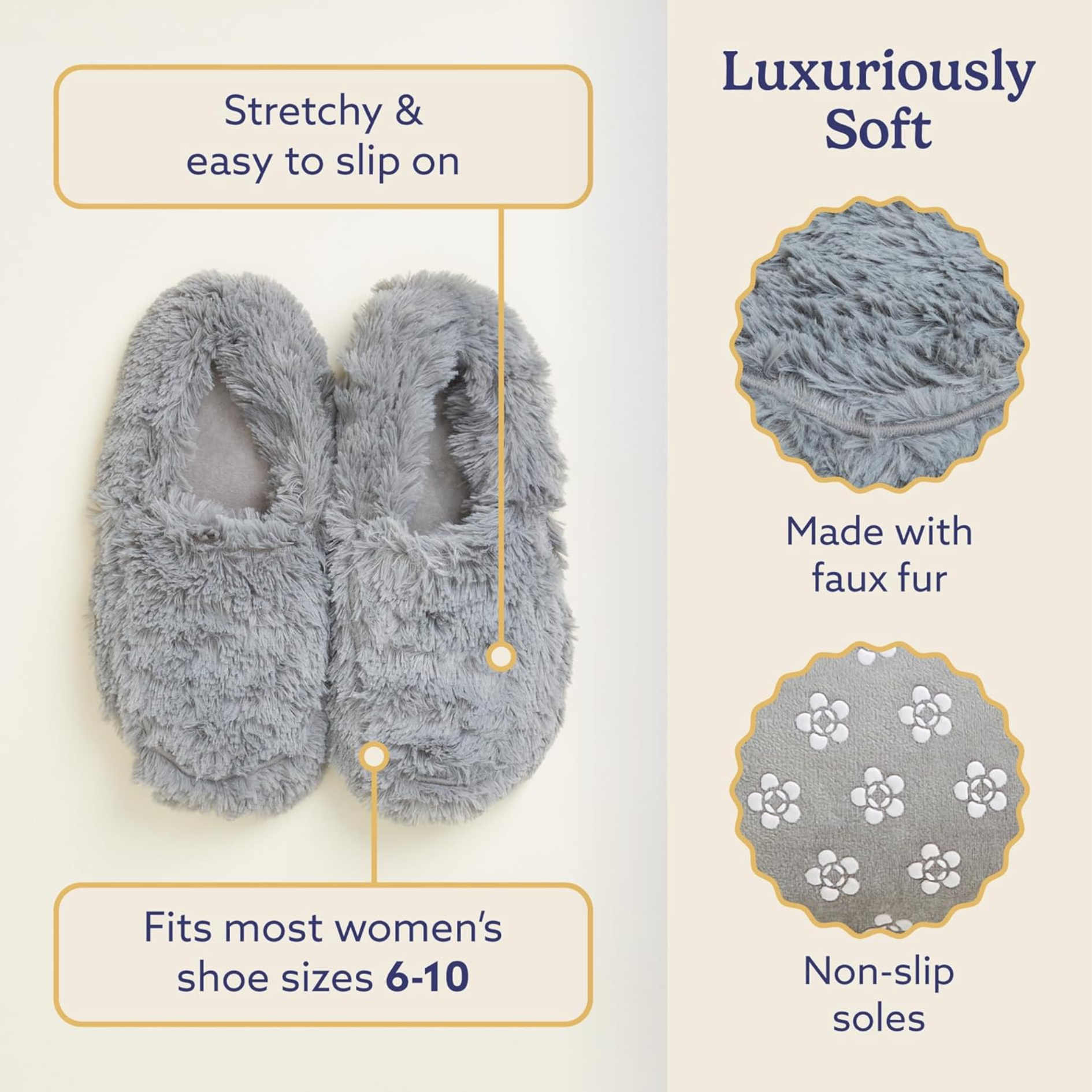 Glutra Microwaveable Slippers – Cozy, Plush & Heated Comfort with Non-Slip Memory Foam Soles – Perfect for Winter Relaxation