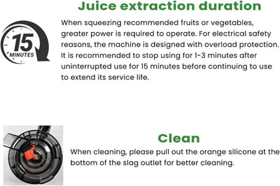 Glutra™ VitaPress Premium Cold Press Juicer – Extra-Wide 5.3” Feed Chute | Slow Masticating Stainless Steel Design for Whole Fruits & Vegetables | High Juice Yield, Easy-Clean, Maximum Nutrition & Fresh Flavor