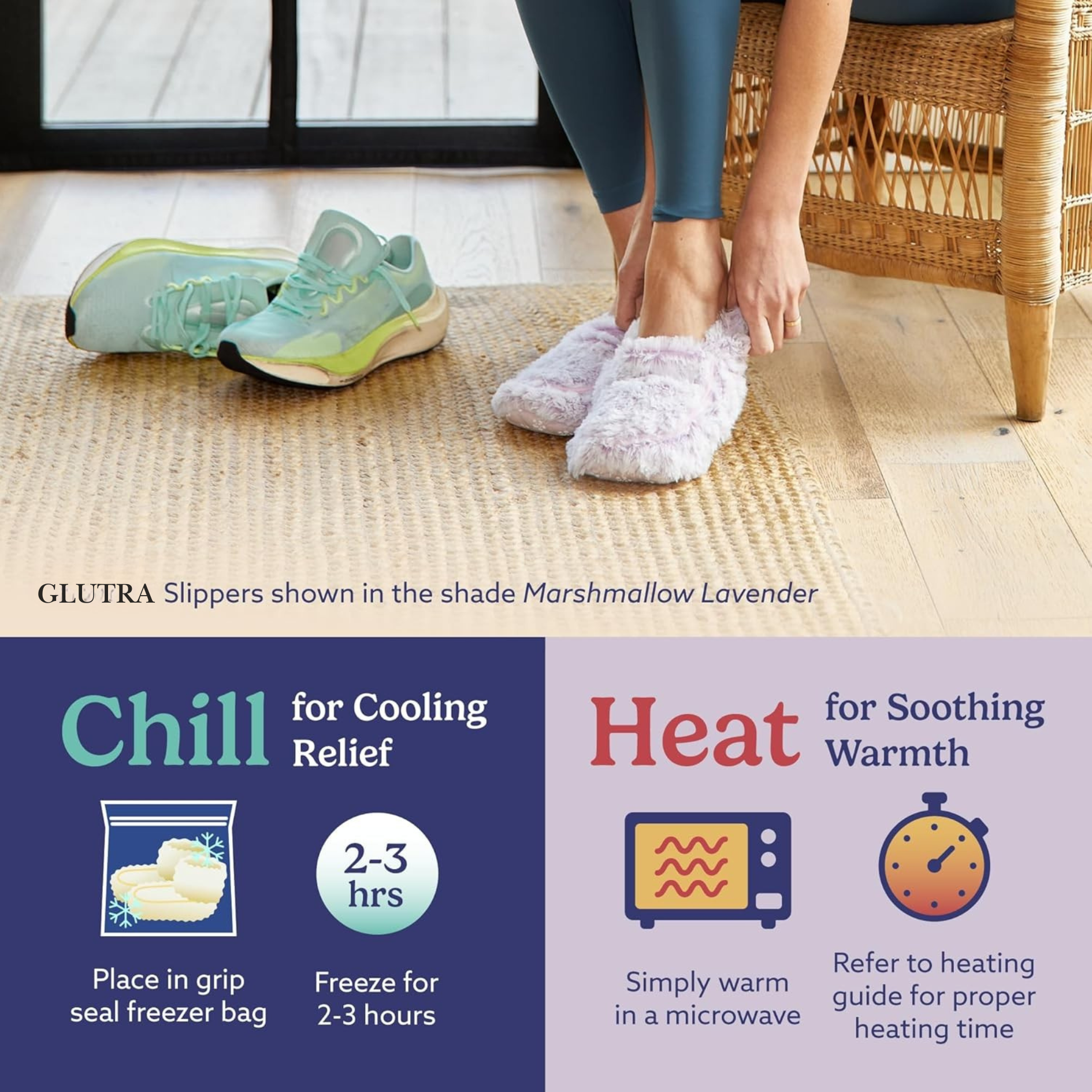 Glutra Microwaveable Slippers – Cozy, Plush & Heated Comfort with Non-Slip Memory Foam Soles – Perfect for Winter Relaxation