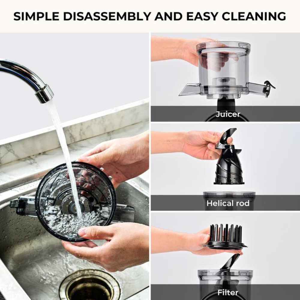 Glutra™ VitaPress Premium Cold Press Juicer – Extra-Wide 5.3” Feed Chute | Slow Masticating Stainless Steel Design for Whole Fruits & Vegetables | High Juice Yield, Easy-Clean, Maximum Nutrition & Fresh Flavor