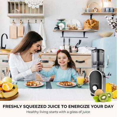 Glutra™ VitaPress Premium Cold Press Juicer – Extra-Wide 5.3” Feed Chute | Slow Masticating Stainless Steel Design for Whole Fruits & Vegetables | High Juice Yield, Easy-Clean, Maximum Nutrition & Fresh Flavor